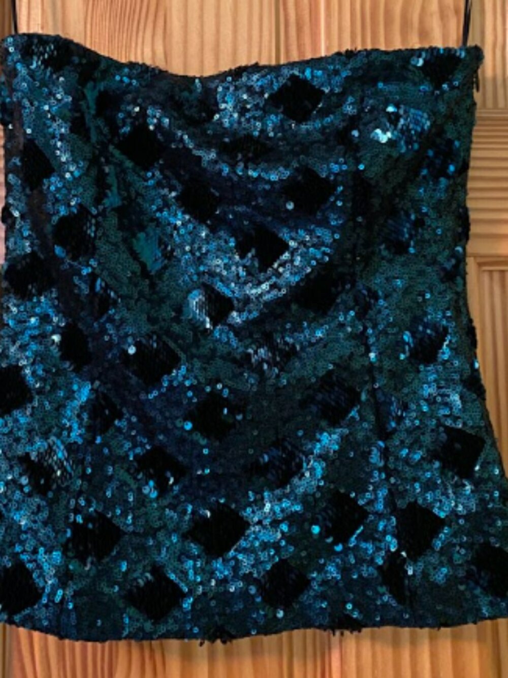 Zara teal sequin tube top